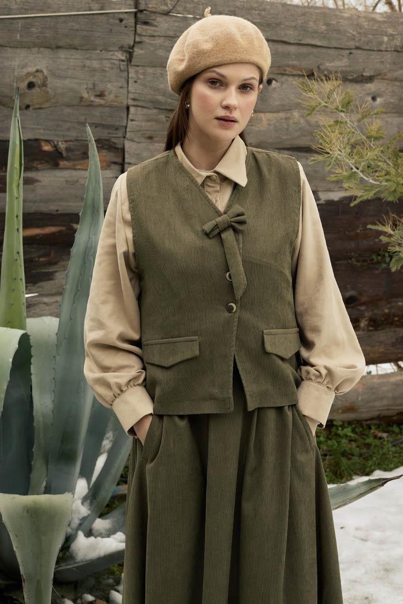 Kadife Etek Takım Haki