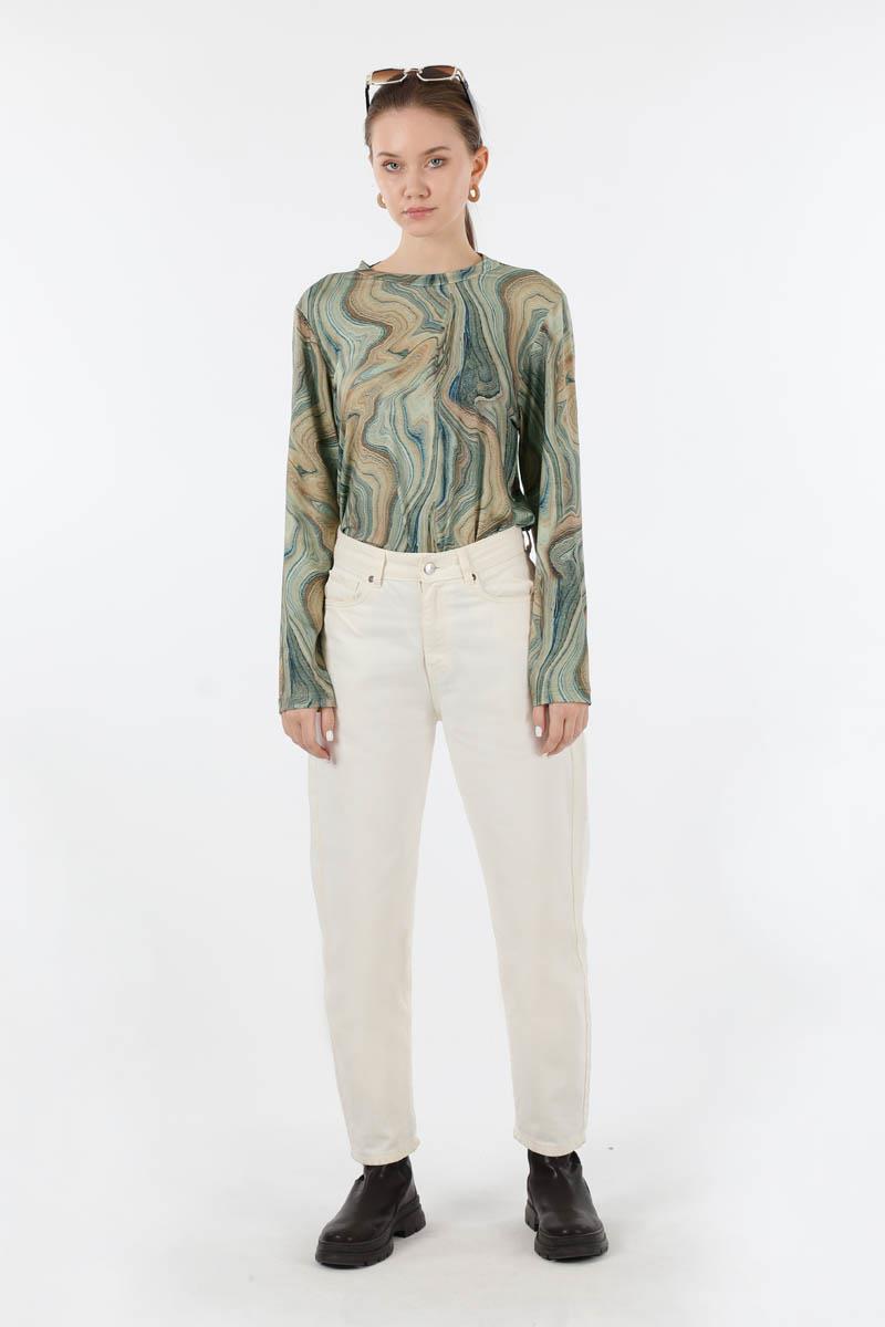 Karışık Desenli Body Yeşil