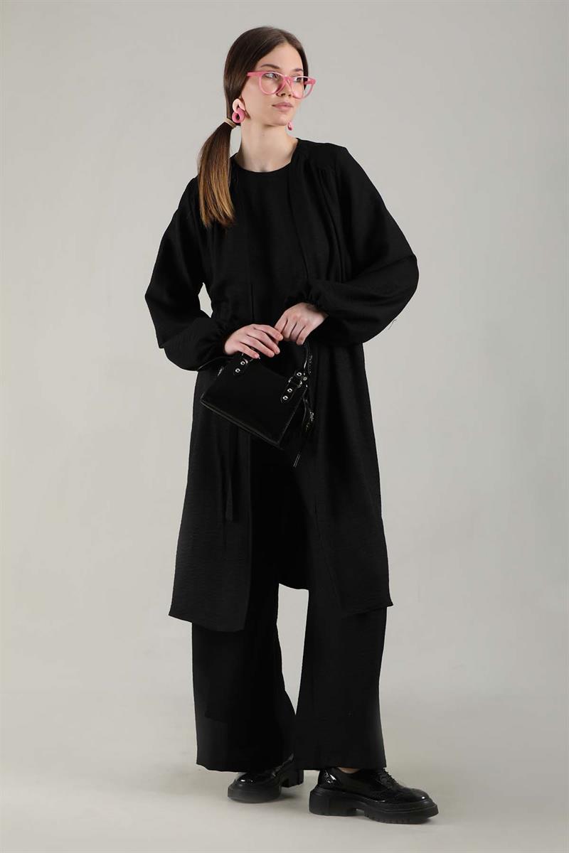 Keten Kimono Takım Siyah