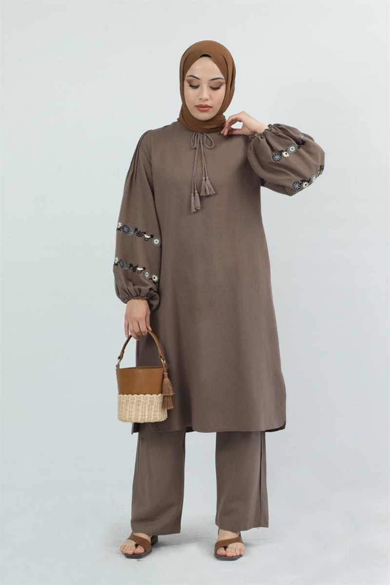 Keten Kumaş Takım kahve  