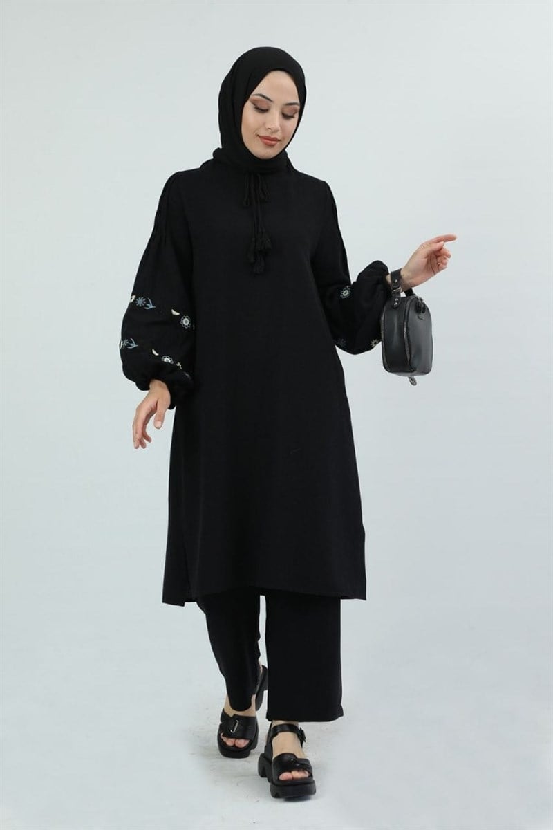 Keten Kumaş Takım Siyah 