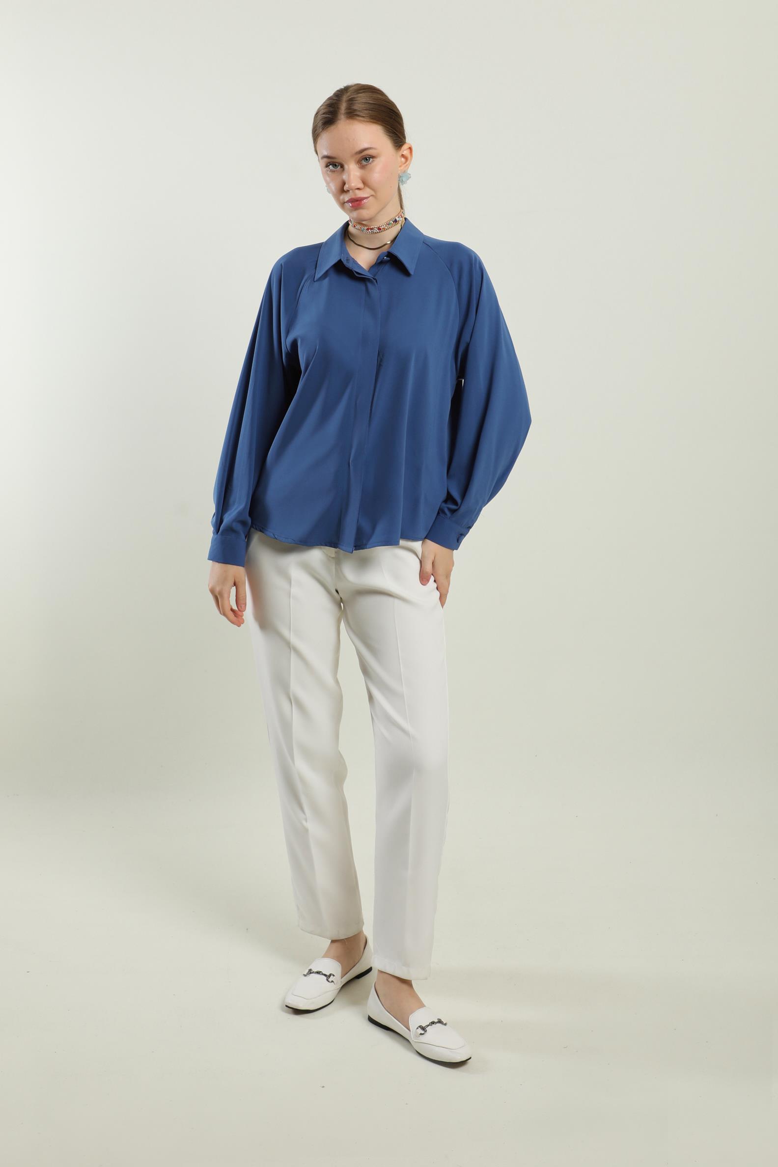 Kısa Gömlek İndigo