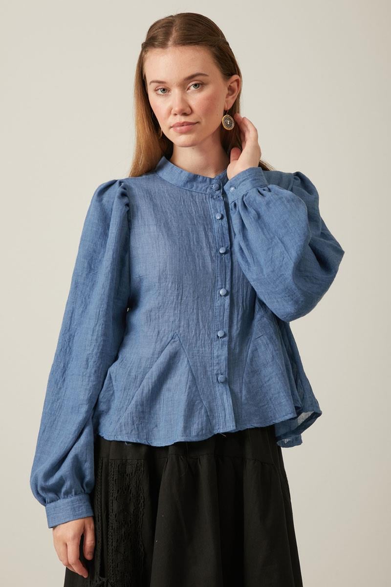 Kısa Vual Gömlek İndigo