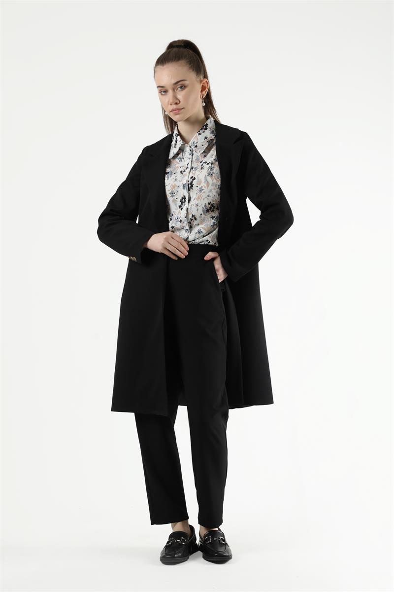 Classic Blazer Jacket Suit Black