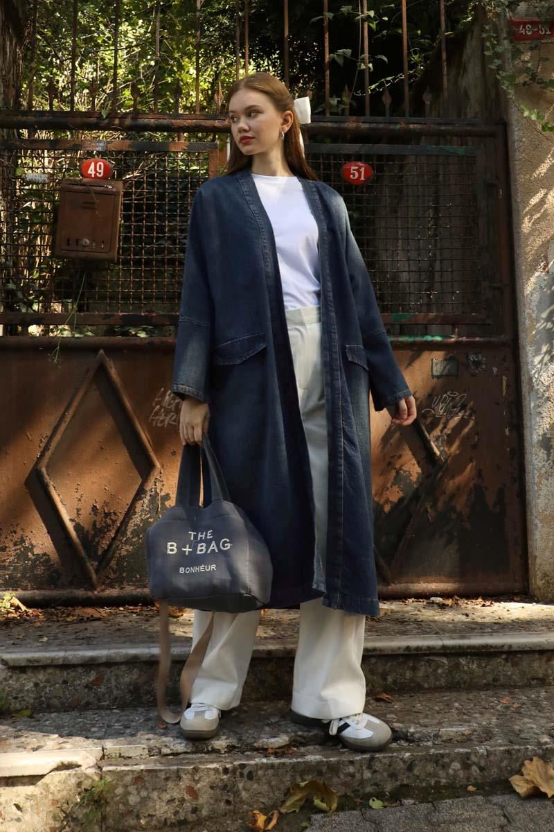 Klasik Denim Kap Koyu Mavi