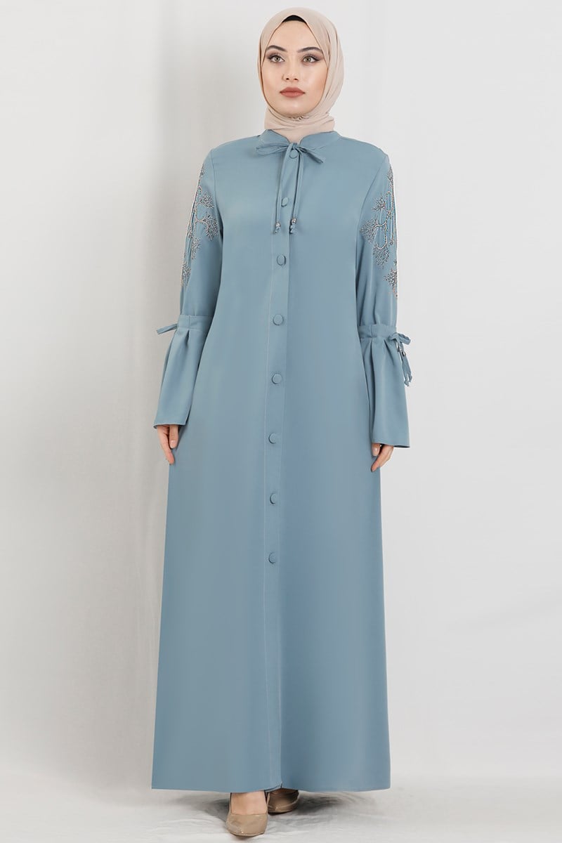 Kol Detaylı Bebe Mavi Ferace