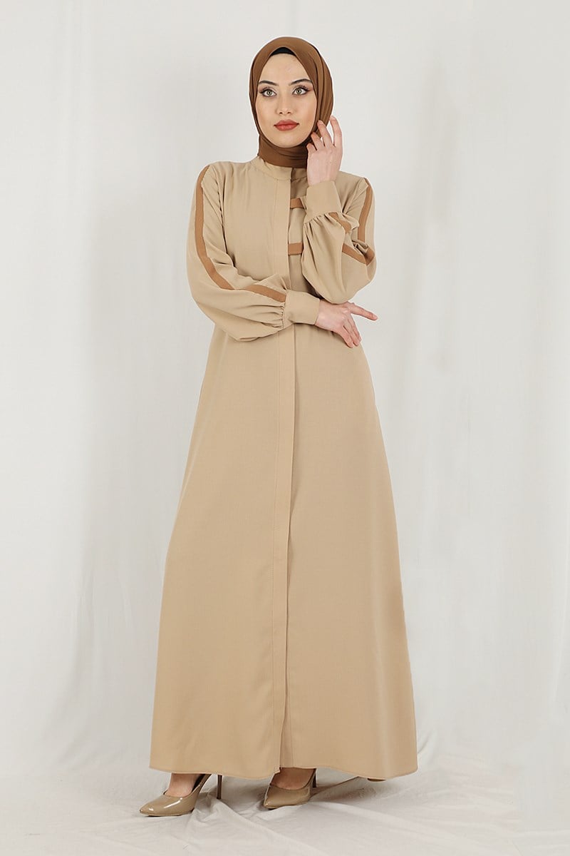 Kolları Şerit Detaylı Ferace Vizon