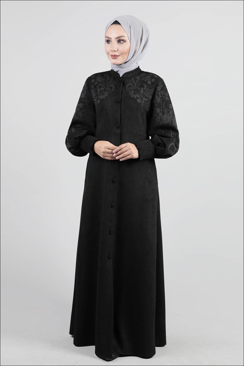 Kolu Pileli Süet Siyah