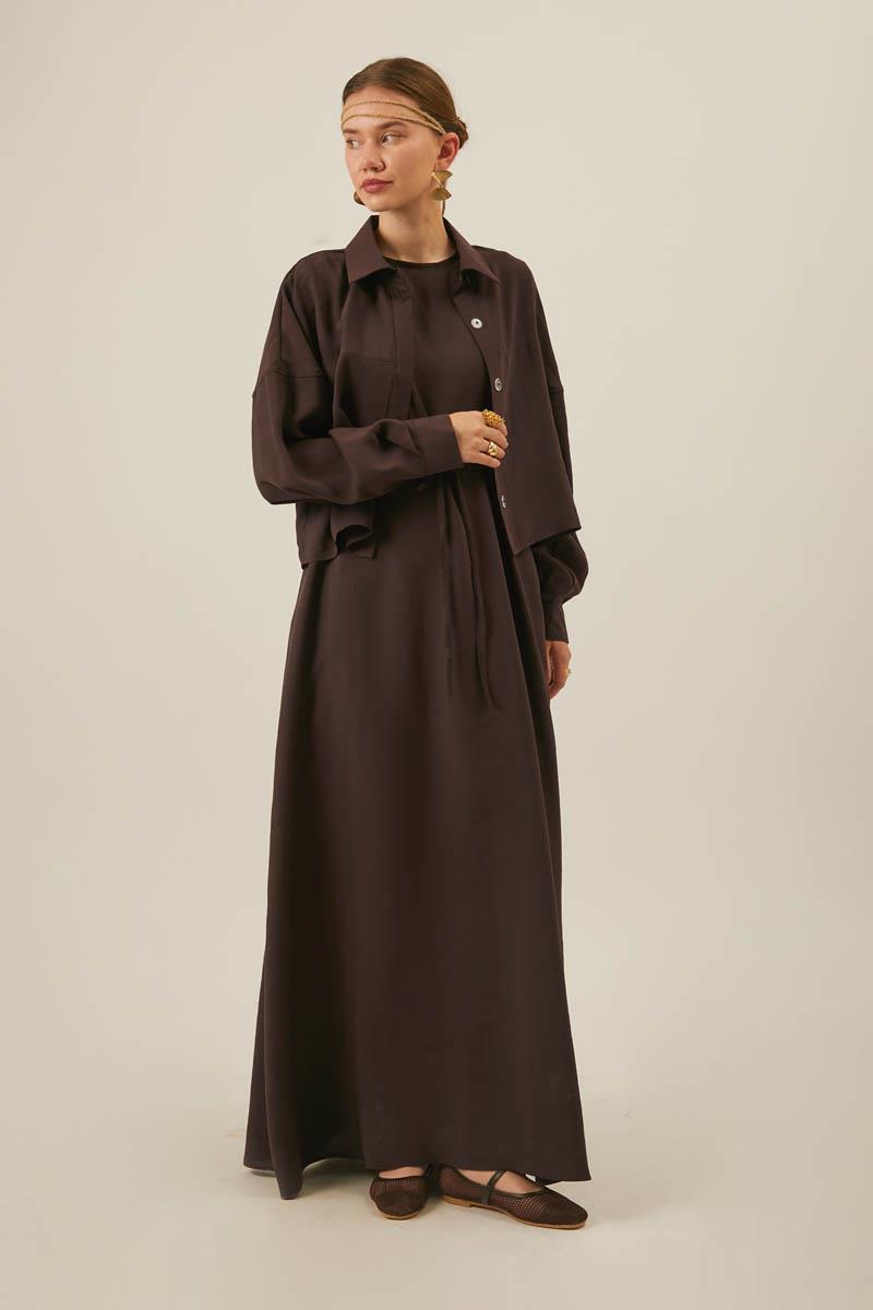 Modal Gömlekli Takım Kahverengi