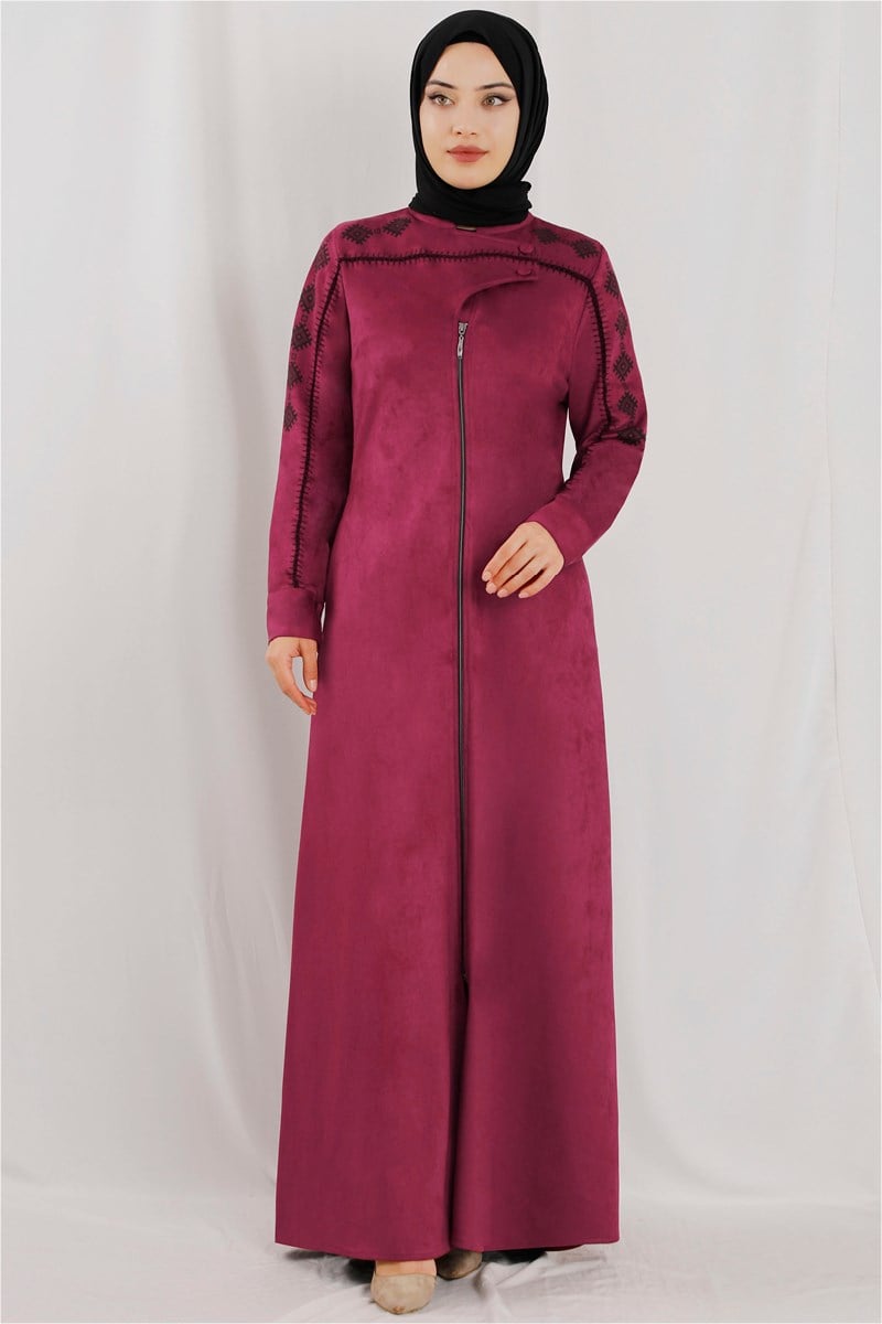 Nakış İşlemeli Şarabi Ferace