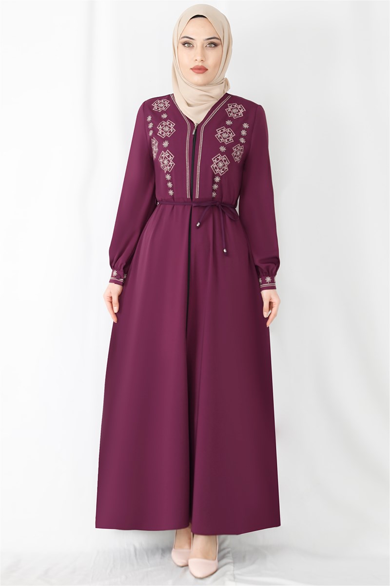 Nakışlı Ferace Mürdüm