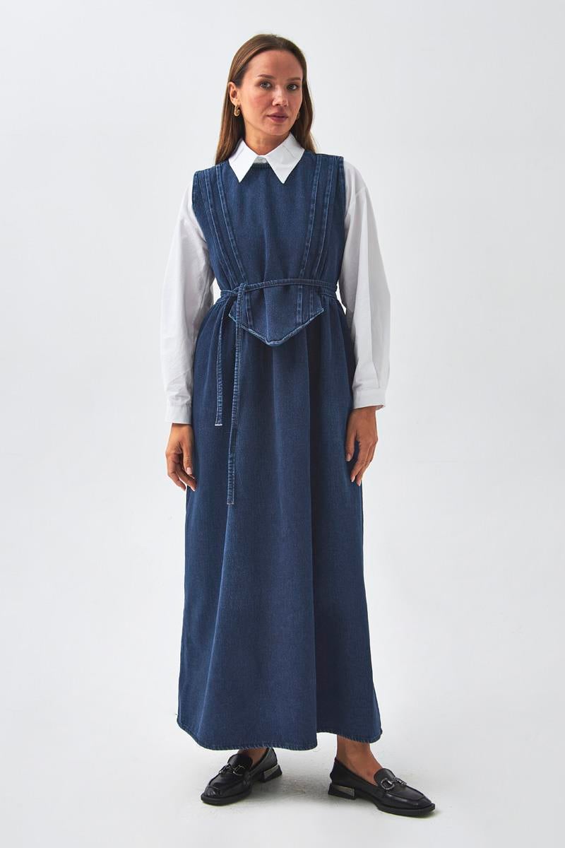 Nervürlü Denim Jile Açık Mavi