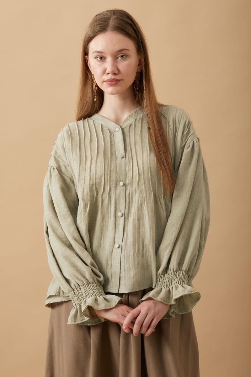 Nervürlü Vual Gömlek Taş