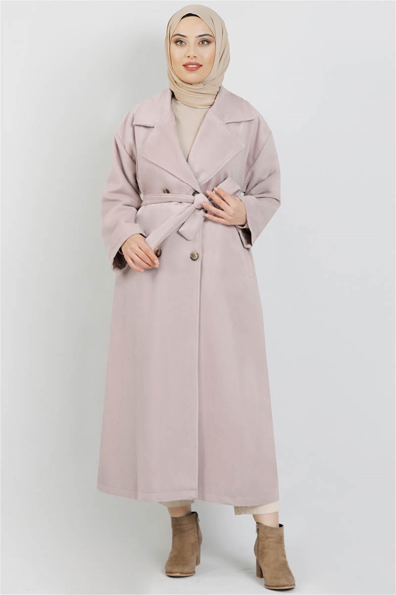 Oversize Kruvaze Kaban Pudra