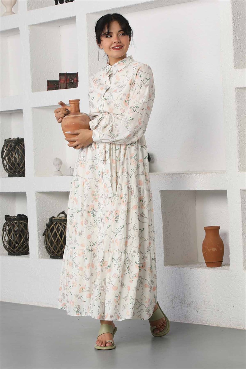 Pamuk Flower Elbise Somon