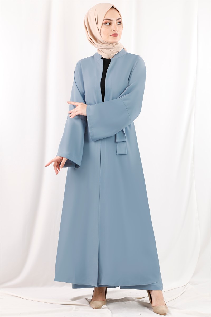 Pantolonlu Abaya Takım Mavi