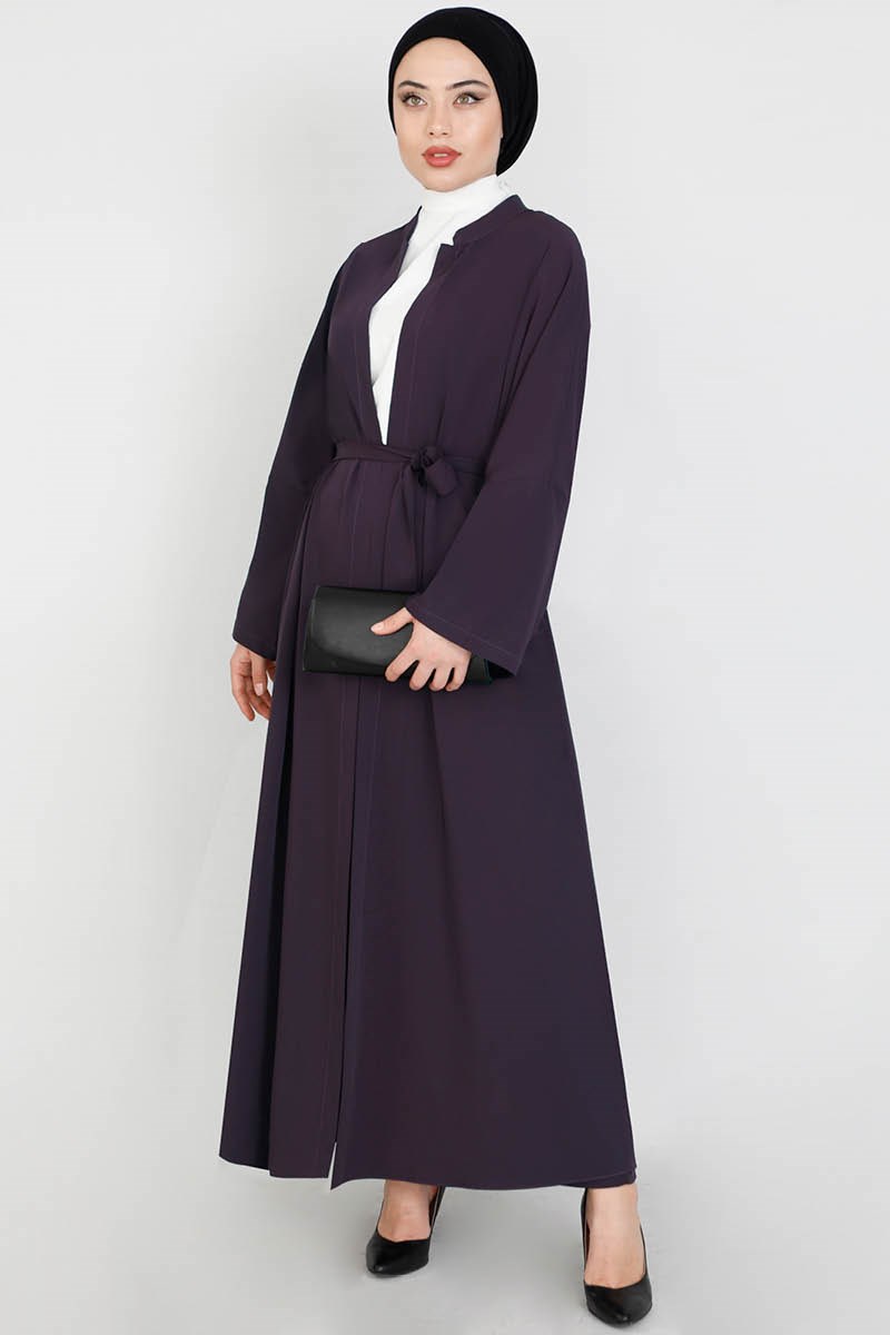  Abaya Suit with Pants Plum