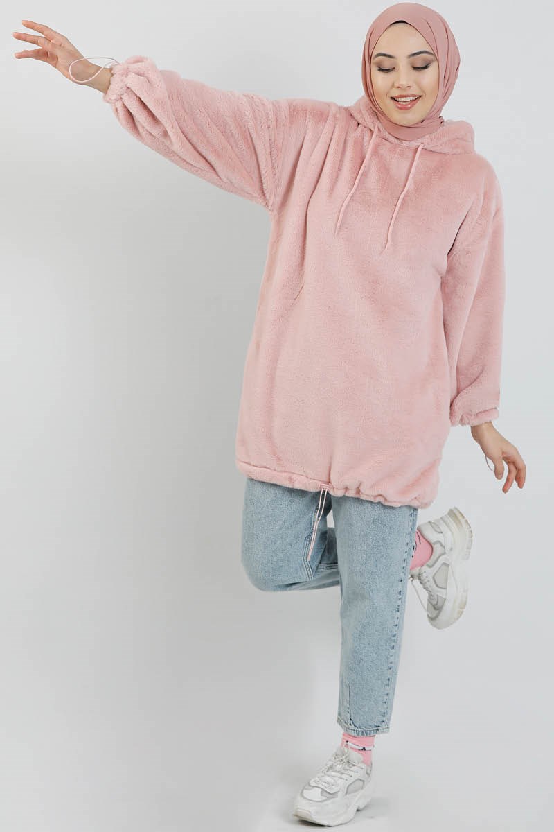 Peluş Sweat Pudra Pembesi