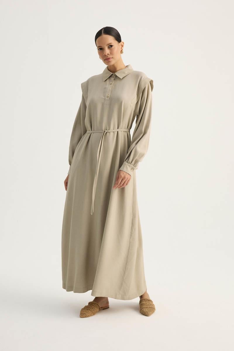 Polo Yaka Elbise Taş