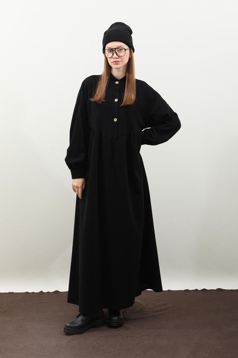 Salaş Triko Elbise Siyah