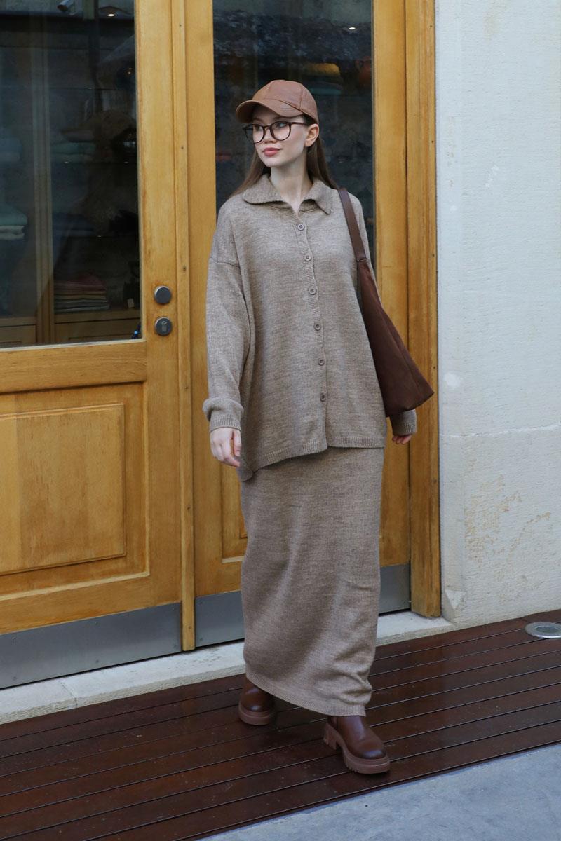 Triko İkili Takım Vizon