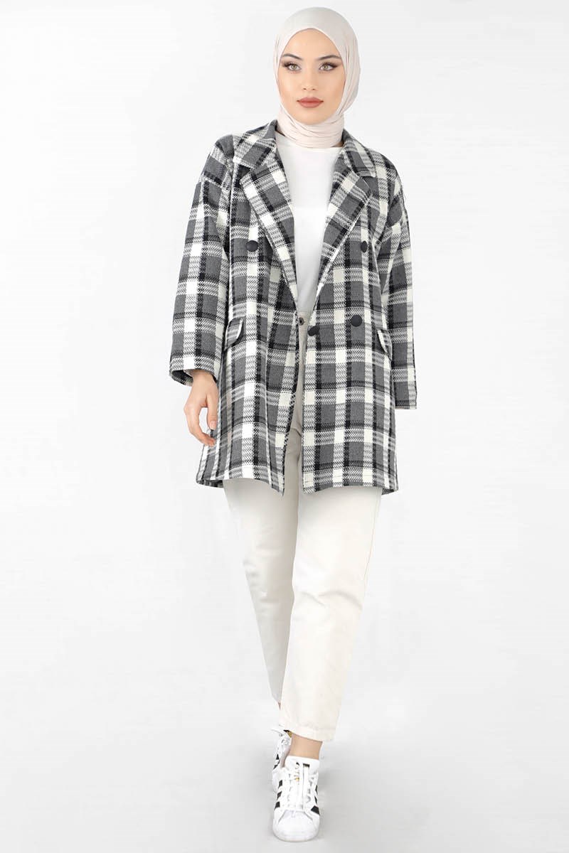 Tüvit Blazer Ceket Gri