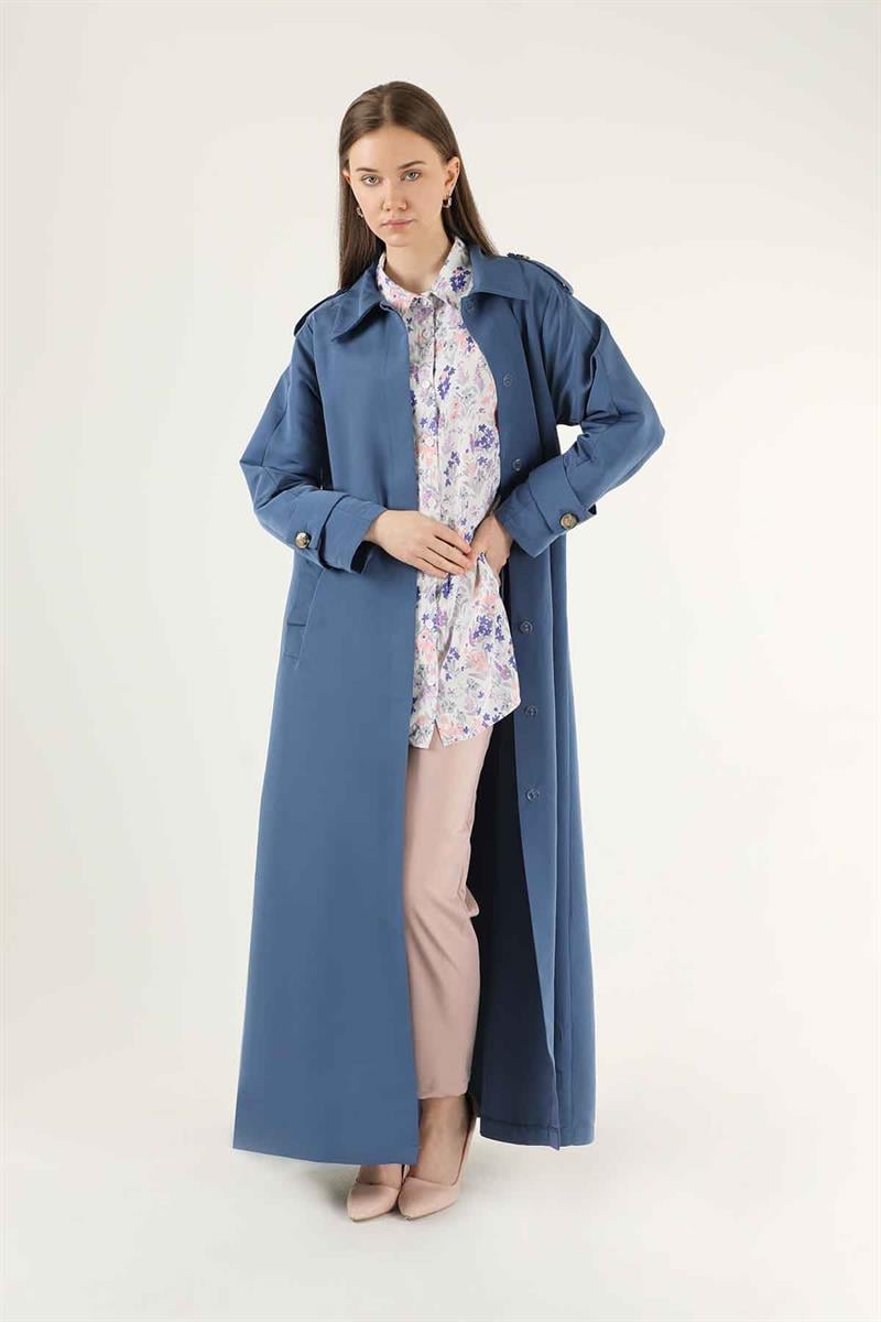 Uzun Gömlek Trenç İndigo