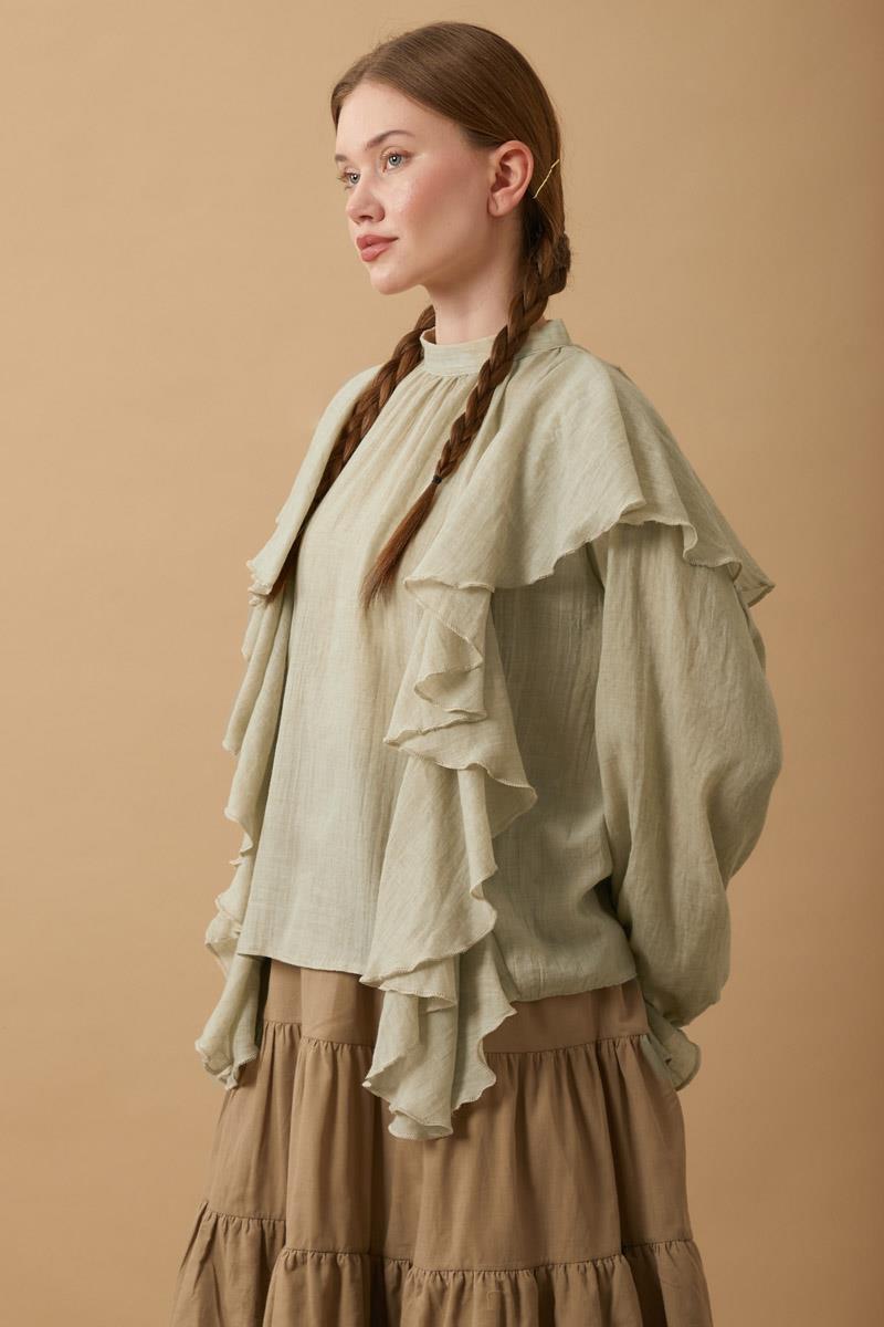 Volanlı Bluz Taş