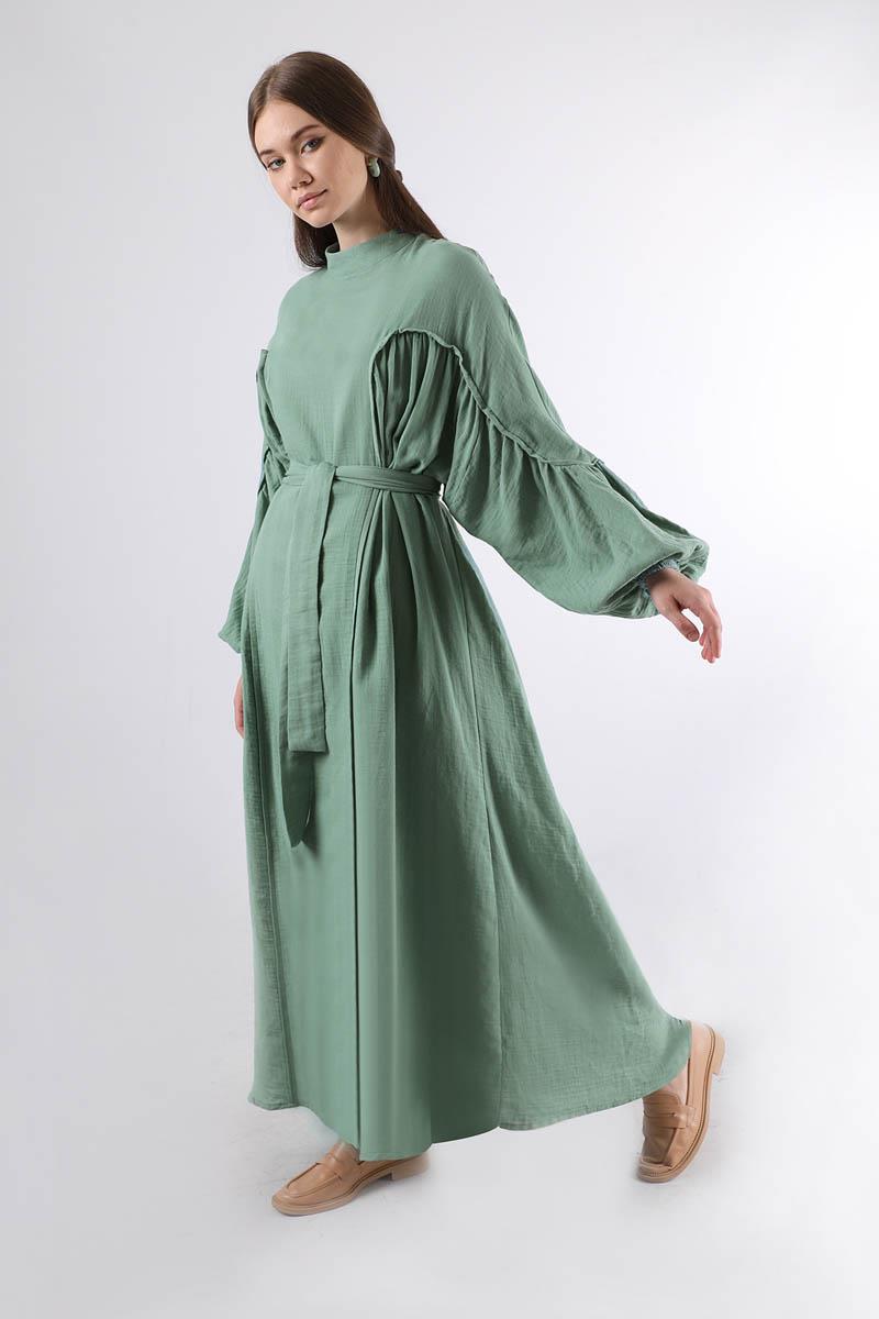 Yarasa Kol Salaş Elbise Mint