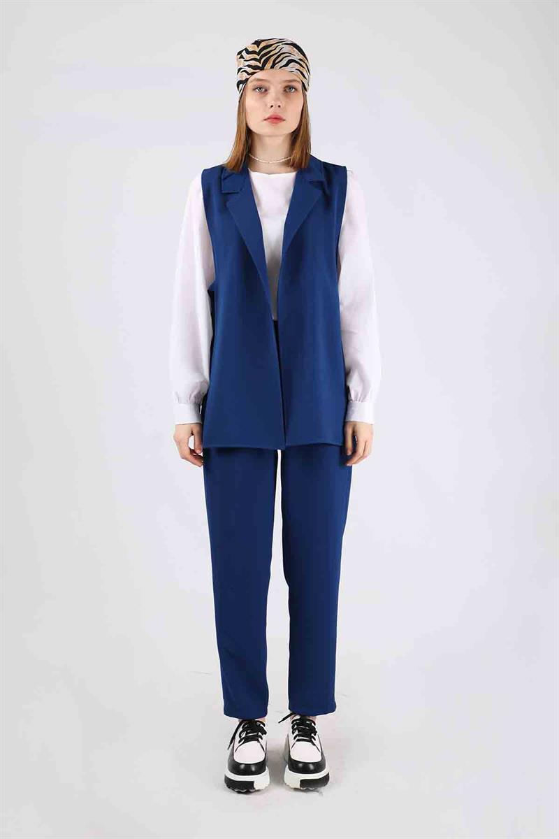 Yelek Tunik Takım İndigo