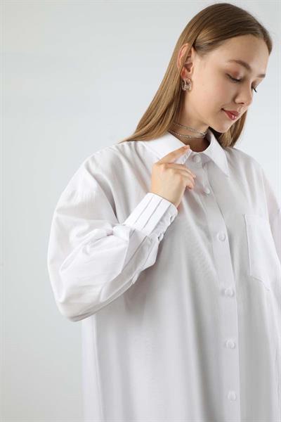 Uzun Tunik Gömlek Beyaz