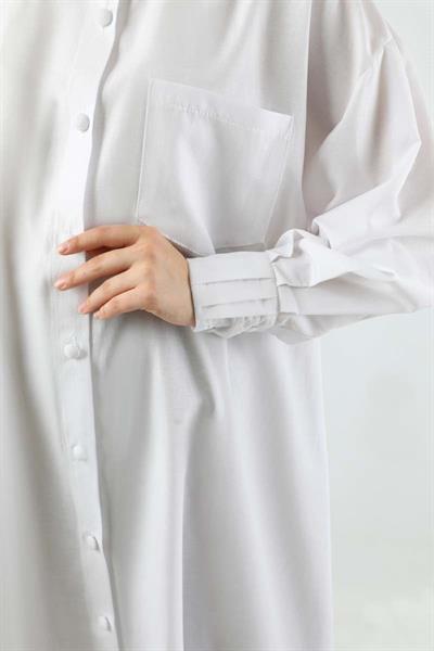 Uzun Tunik Gömlek Beyaz
