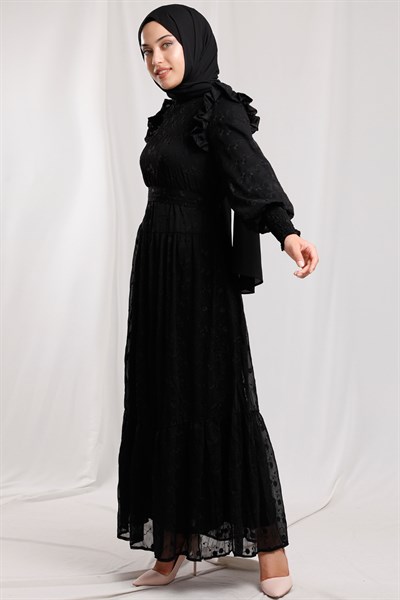 Vintage Elbise Siyah