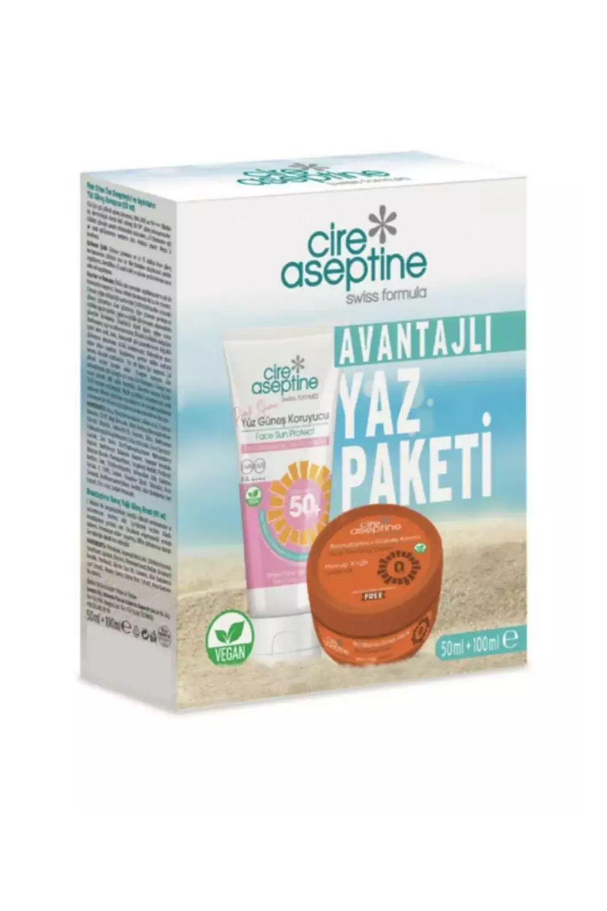 Cire Aseptine Yaz Seti - Güneş Kremi Pink Shine 50 Spf 50 Ml + Brozlaştırıcı Krem Havuç 100 MlCire Aceptine
