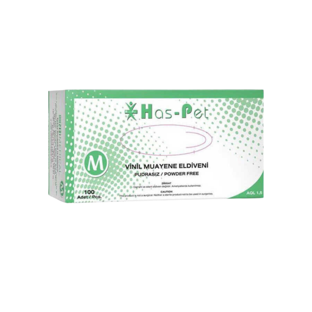 Haspet Vinil Pudrasız Eldiven M Beden 100'lüHaspet