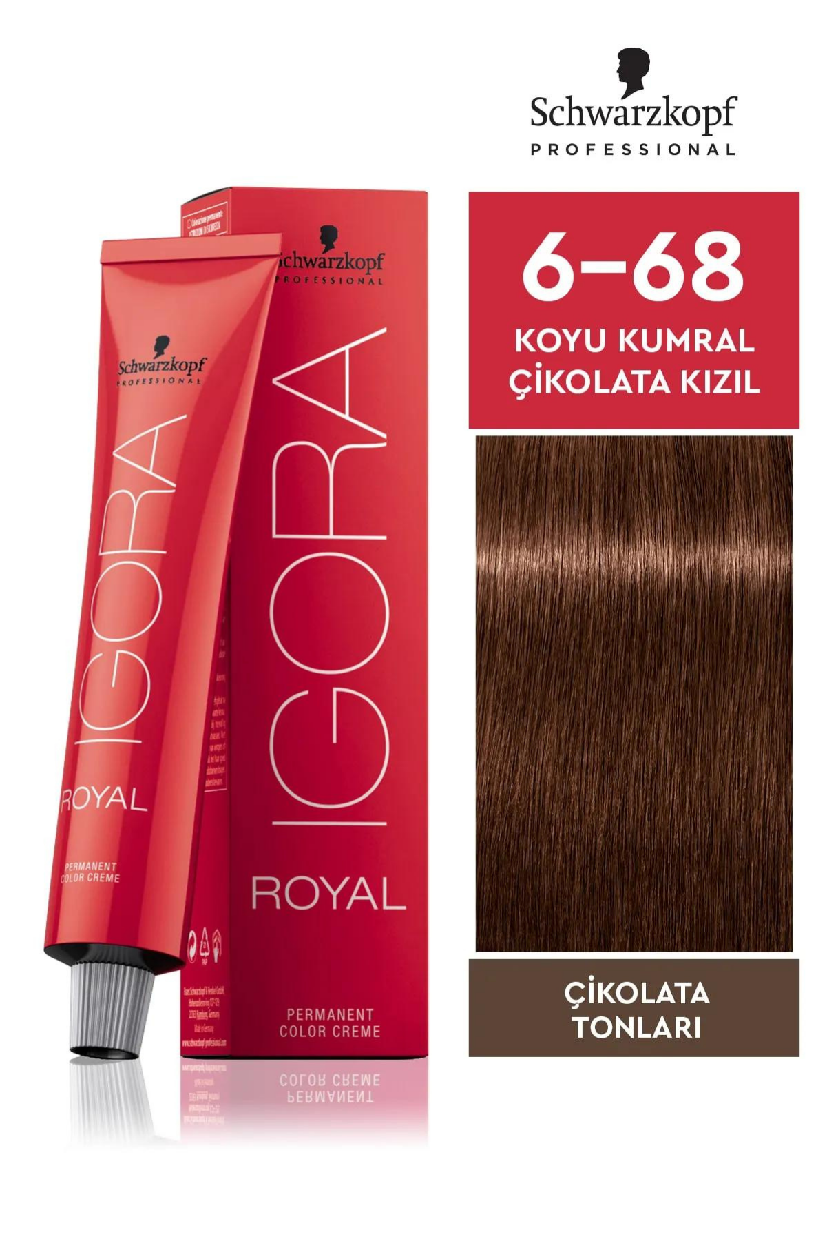 İgora Royal Saç Boyası 6.68 Koyu Kumral - Çikolata Kızıl 60 Mlİgora