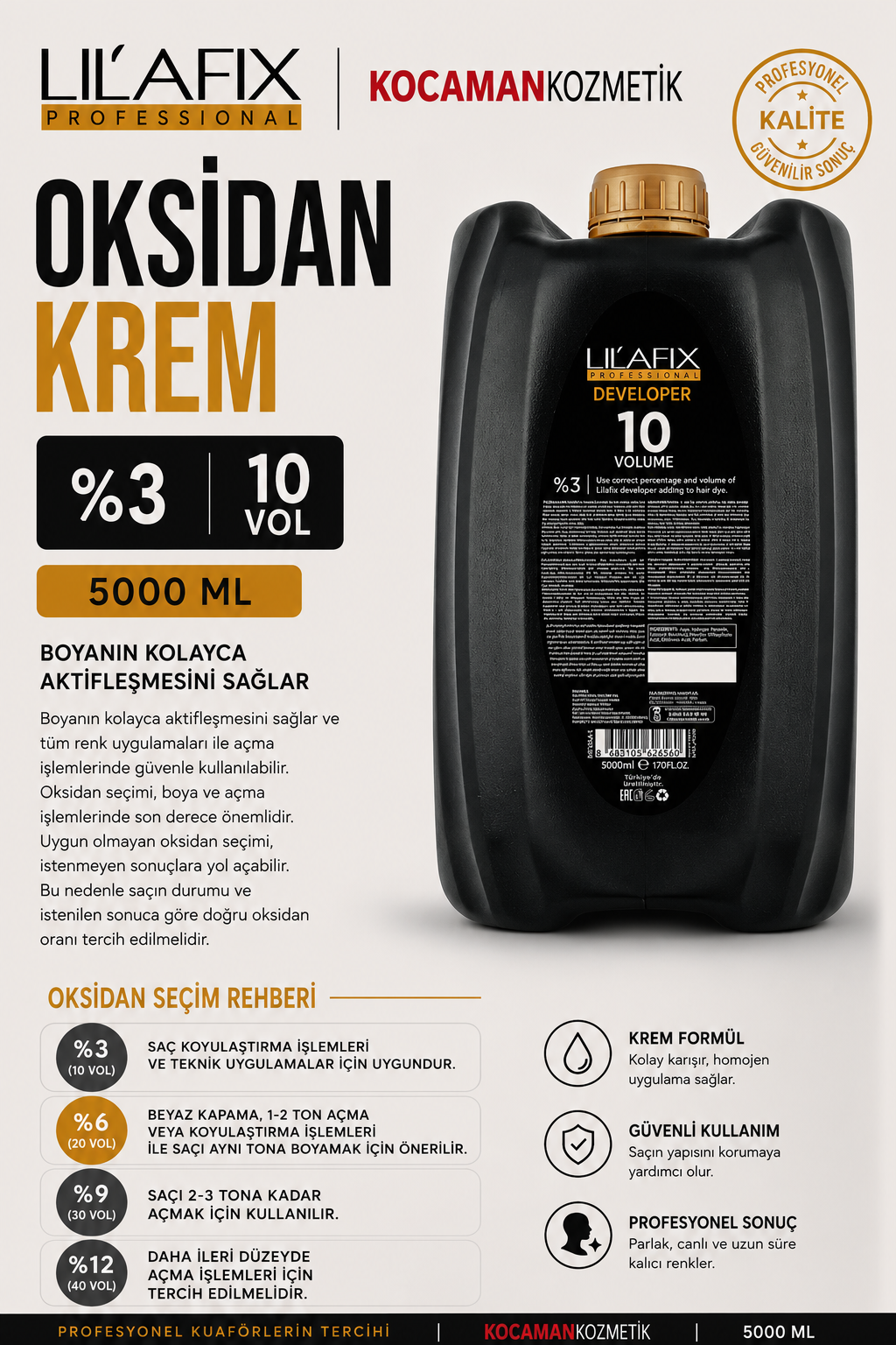 Lilafix Oksidan 10 Vol. 5000 Ml.Lilafix