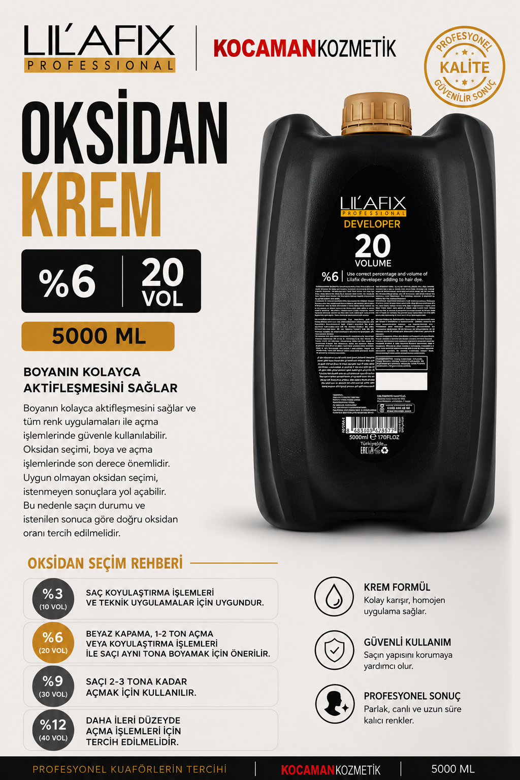 Lilafix Oksidan 20 Vol. 5000 Ml.Lilafix