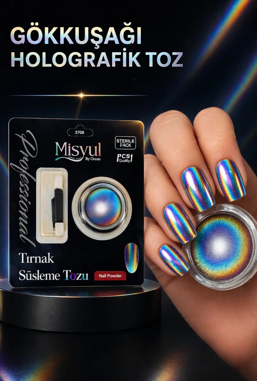 Ocean Misyul Tırnak Süsleme Tozu Holografik 3708Ocean