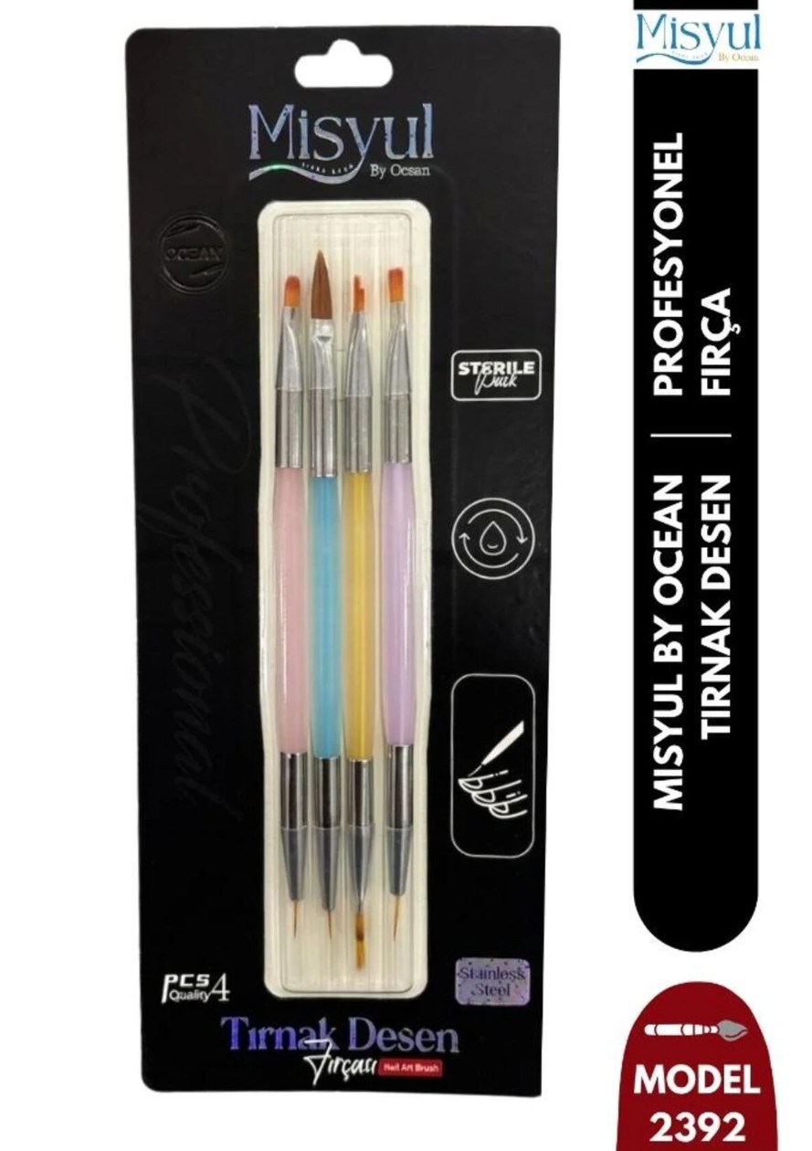Ocean Tırnak Fırçası Desen, Jel & Kıl Set 4lü 2392Ocean