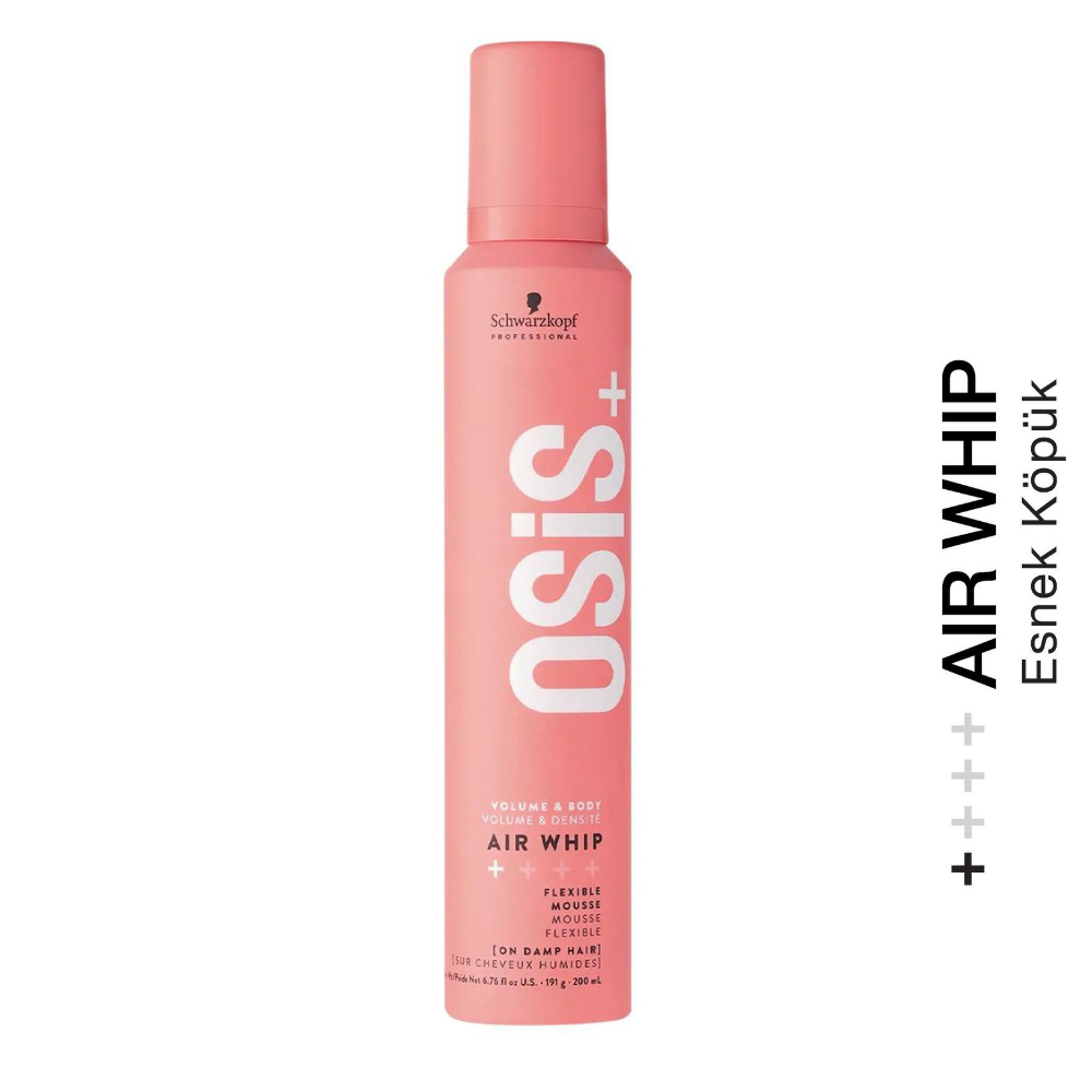 Osis Air Whip Hacim Ve Tutuş Sağlayan Esnek Köpük 200 Ml | Nemli Saç Hissi, Isı KorumaOsis