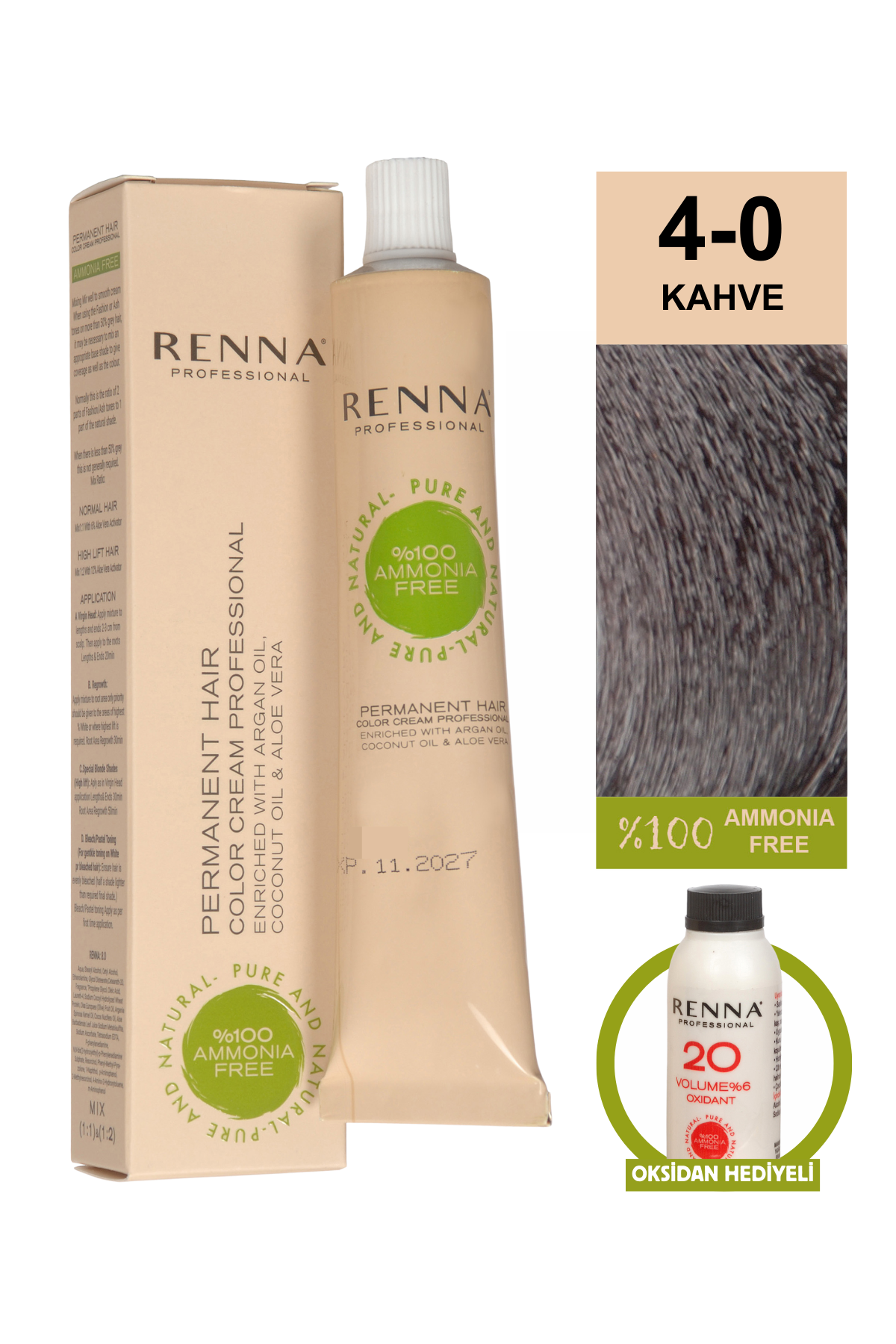 Renna Bitkisel Saç Boyası 4.0 Kahve 60 MlRenna