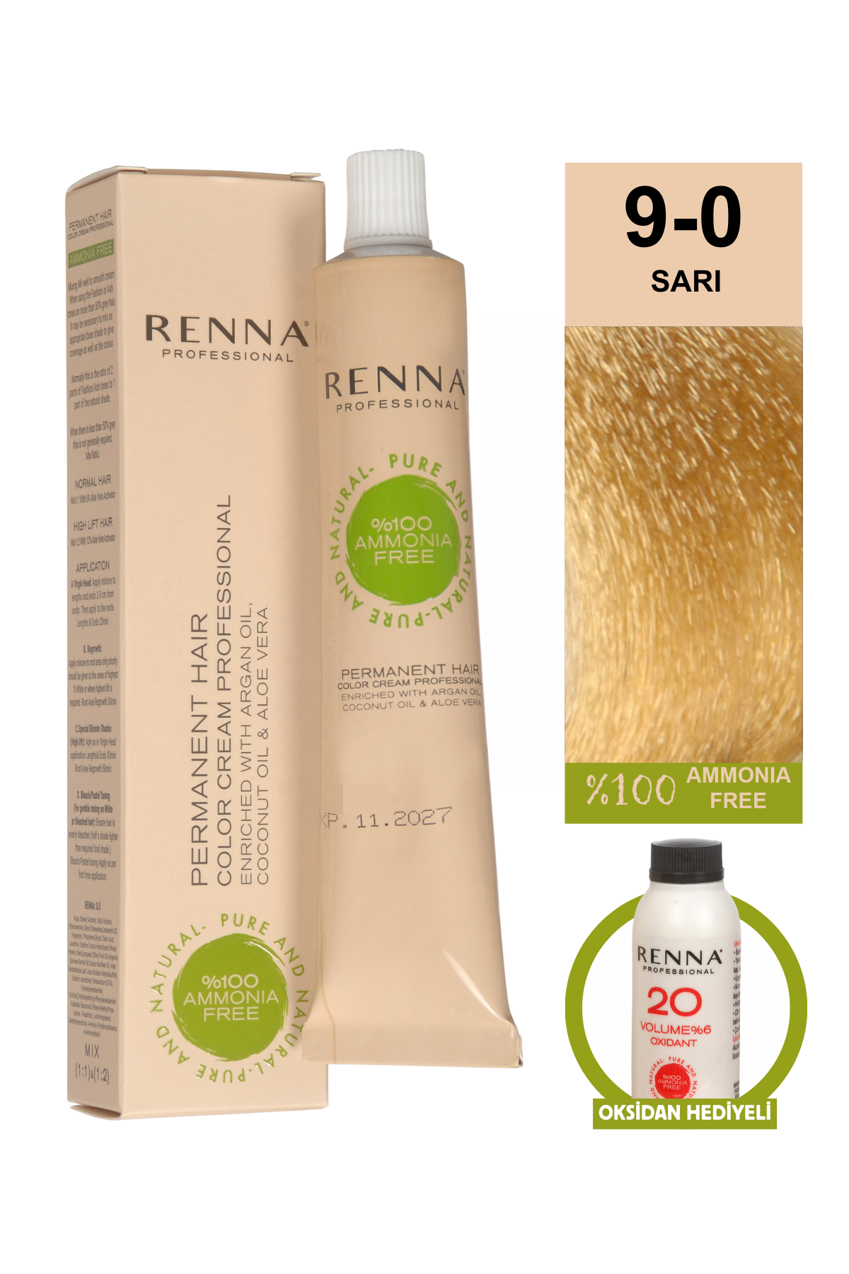 Renna Bitkisel Saç Boyası 9.0 Sarı 60 MlRenna