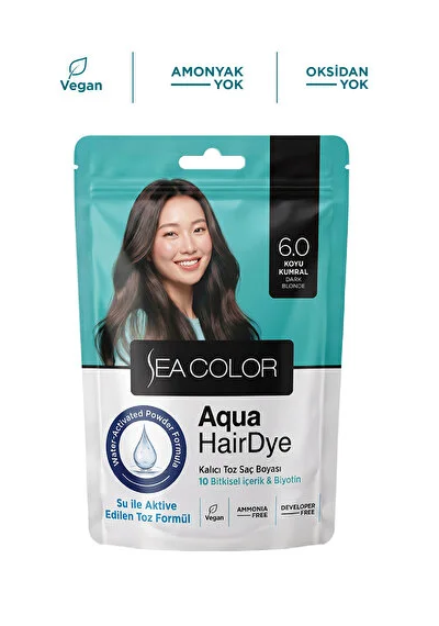 Sea Color Toz Saç Boyası Aqua Hair Dye 6.0 Koyu KumralSea Color