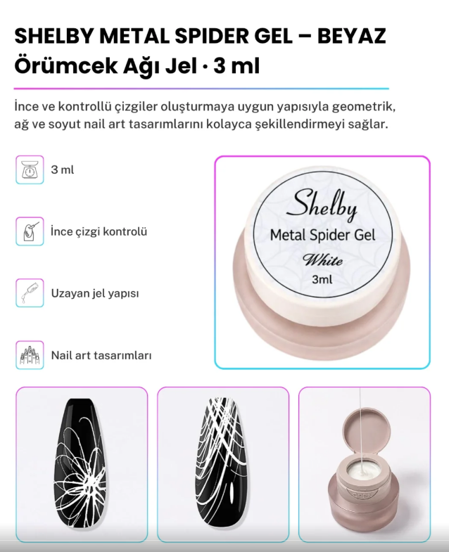 Shelby Çizim Jeli 5 Gr Spider Beyaz - Tasarım GelShelby