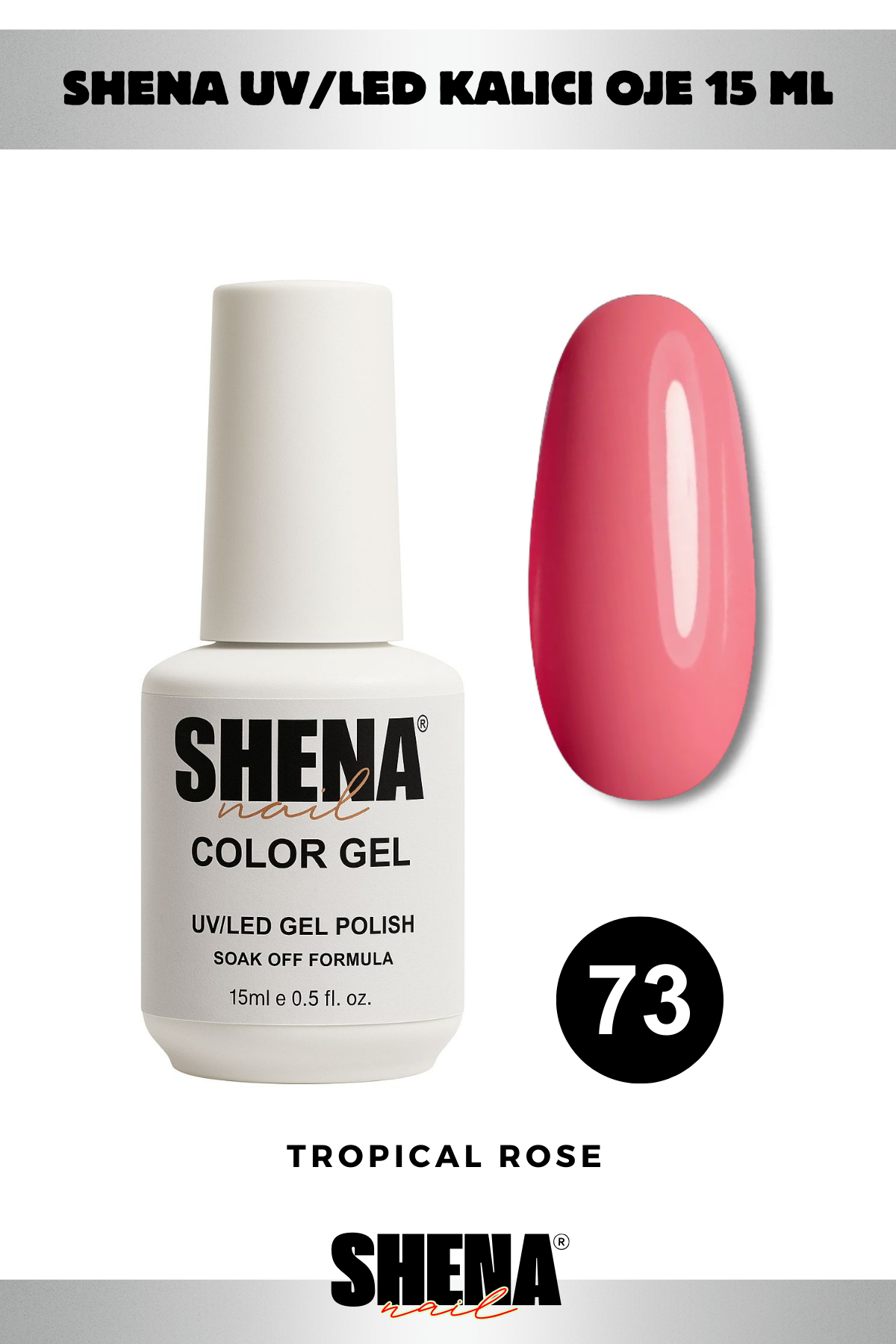 Shena Kalıcı Oje Gel Polish 15 Ml 073 PEMBEShena