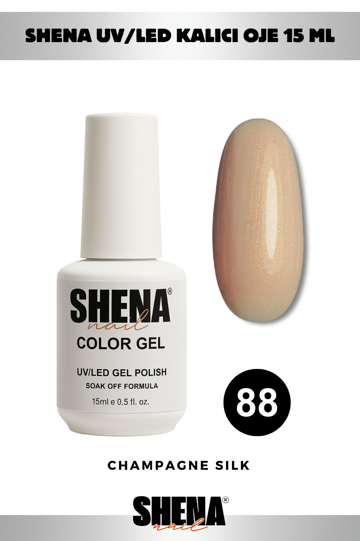 Shena Kalıcı Oje Gel Polish 15 Ml 088 SHELL ALTIN NUDEShena