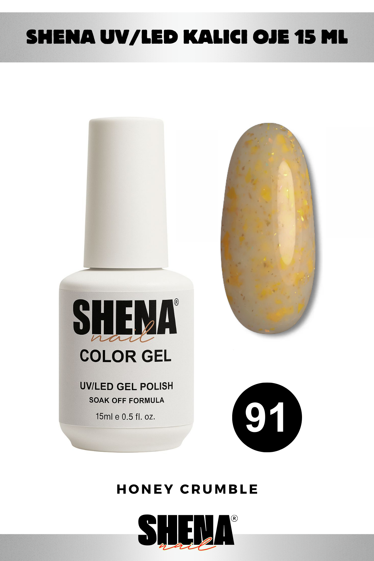 Shena Kalıcı Oje Gel Polish 15 Ml 091 KONFETİ OPALShena