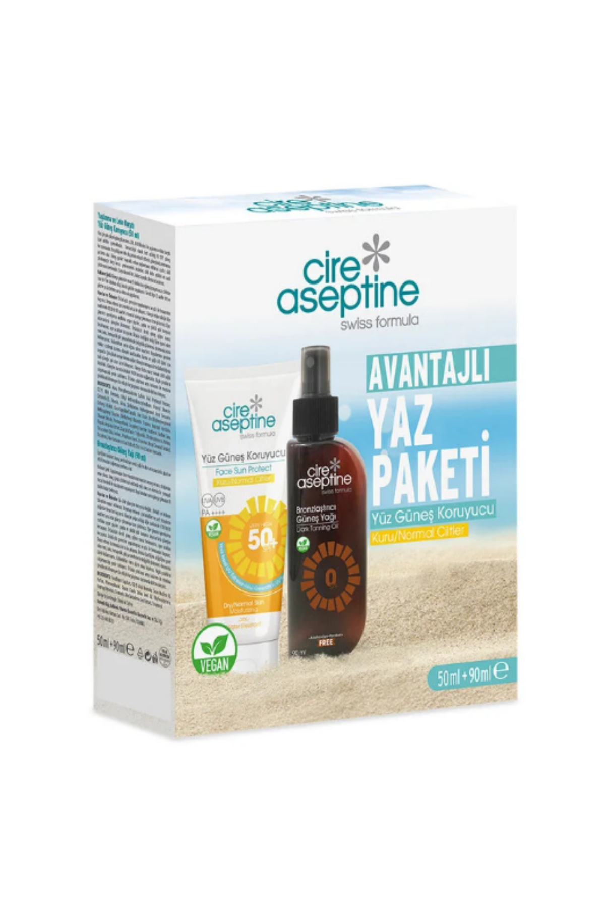 Cire Aseptine Yaz Seti - Güneş Kremi Normal 50 Ml + Bronzlaştırıcı 90 MlCire Aceptine