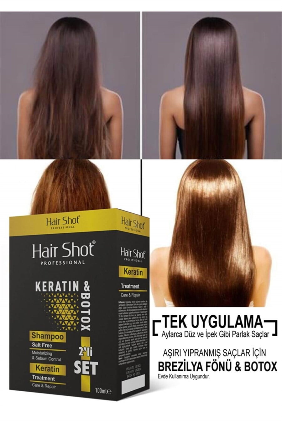 Hair Shot Keratin & Botox Brezilya Fönü Seti 2*100 MLHair Shot